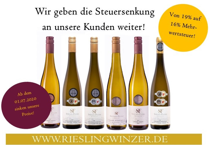 Wir geben die Steuersenkung weiter! Sie zahlen ab 01.07.2020 nur noch 16% Mehrwertsteuer.