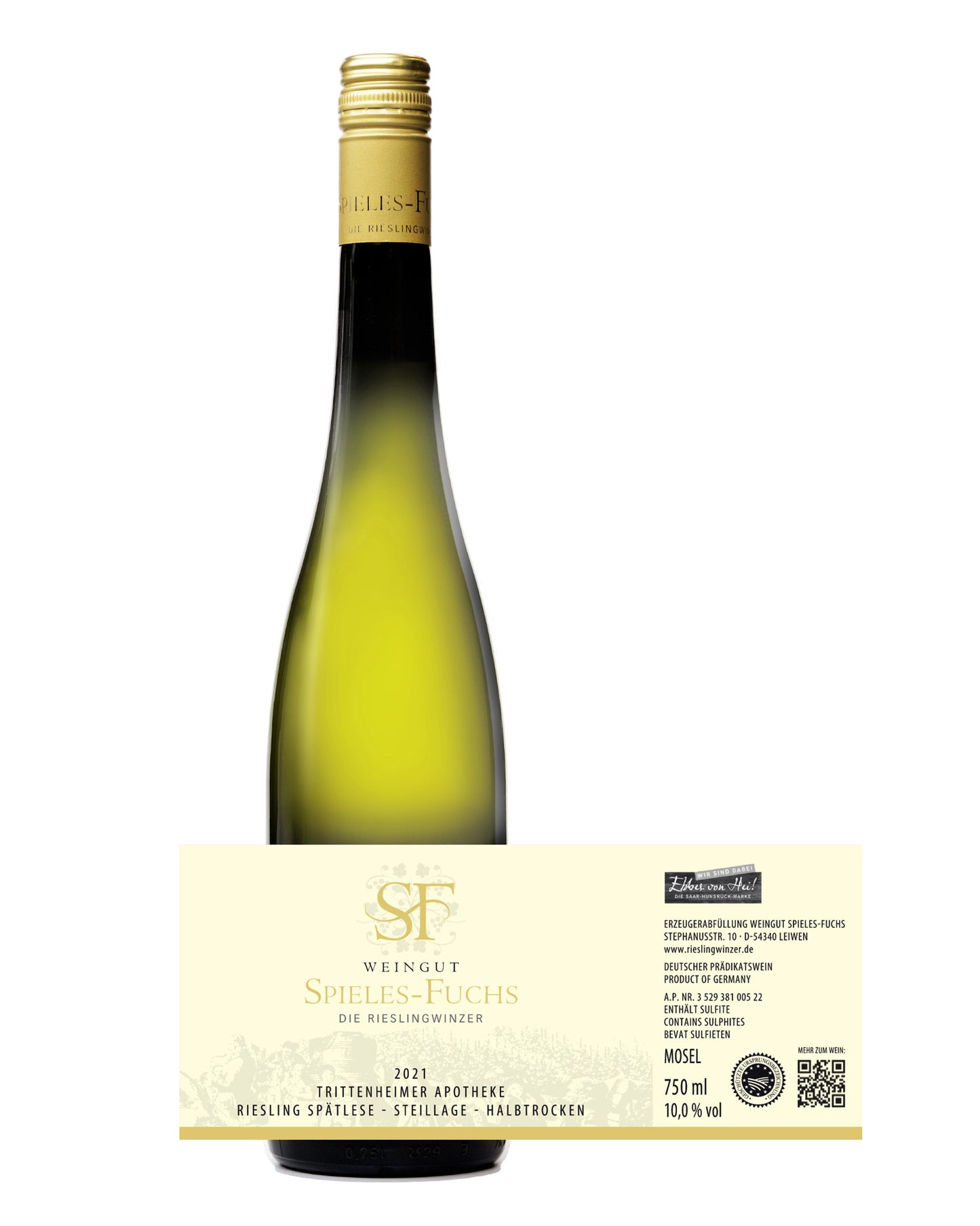 Riesling Spätlese halbtrocken der Trittenheimer Apotheke aus 2021 (75cl)